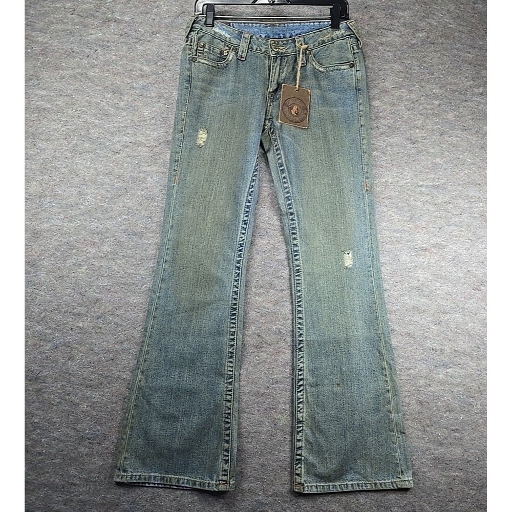 NWT True Religion Jeans Embroidered Size 29 Y2K Bobby Flare Lady Godiva Denim - Picture 2 of 15